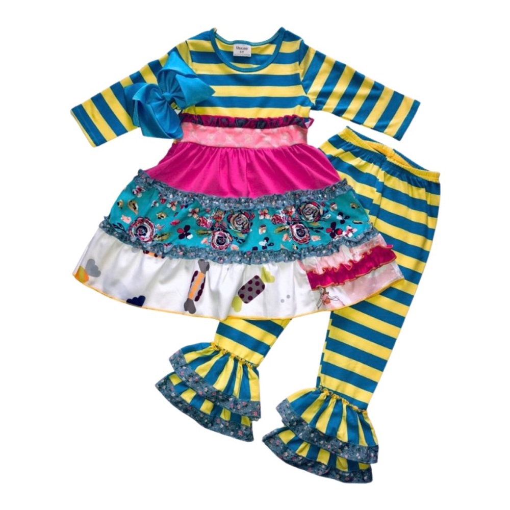 Girls Boutique Ruffled Frock 2 Piece Set
